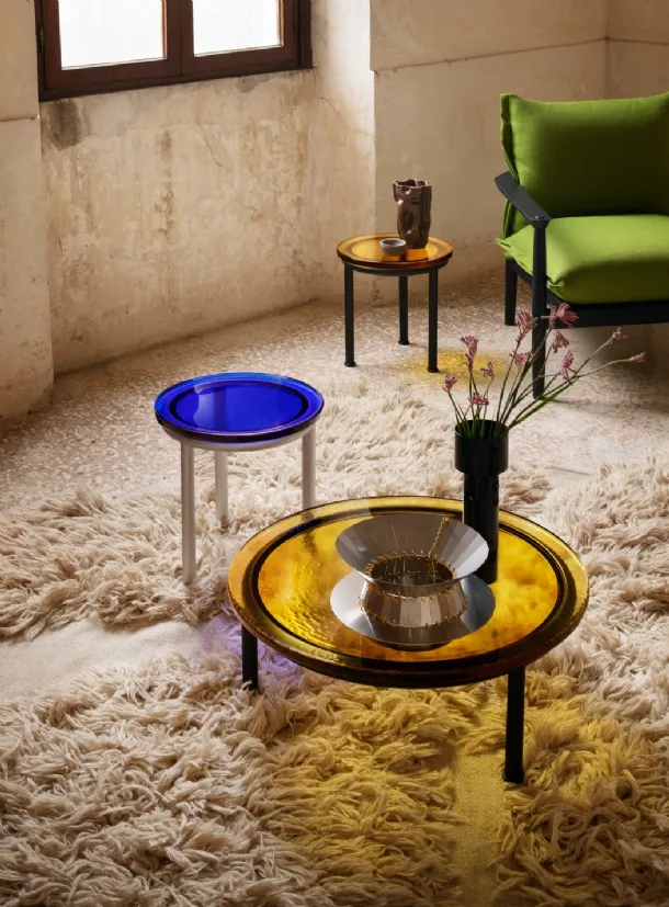 Round glass coffee table Zigo by Miniforms