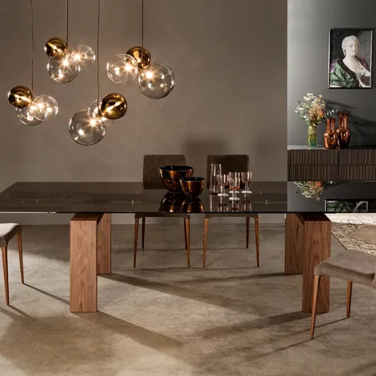 Hanging lamp composed of colored glass spheres Atom by Tonin Casa.