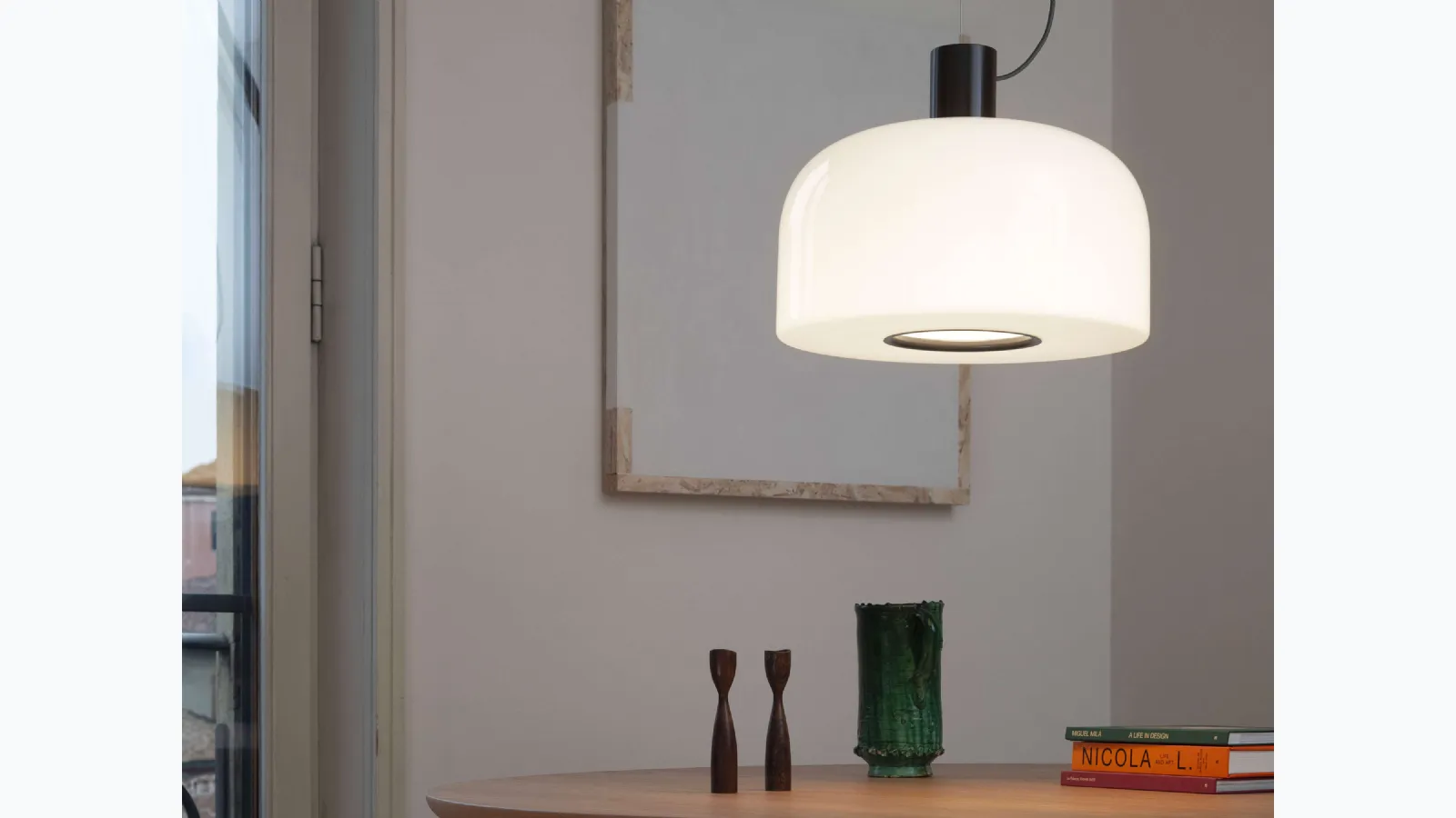 Bellhop Glass S2 suspension lamp by Flos.