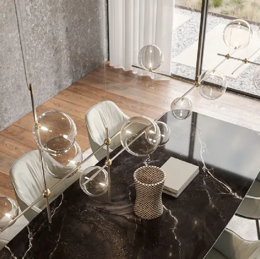 Crystal and metal Bloom pendant lamp by Cattelan Italia.