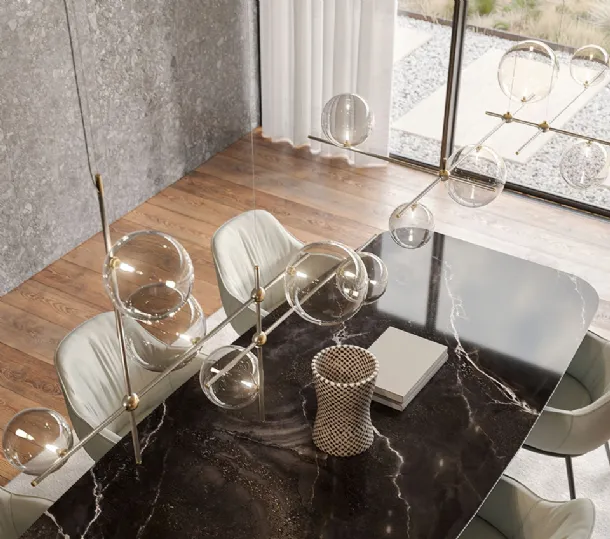 Crystal and metal Bloom pendant lamp by Cattelan Italia.