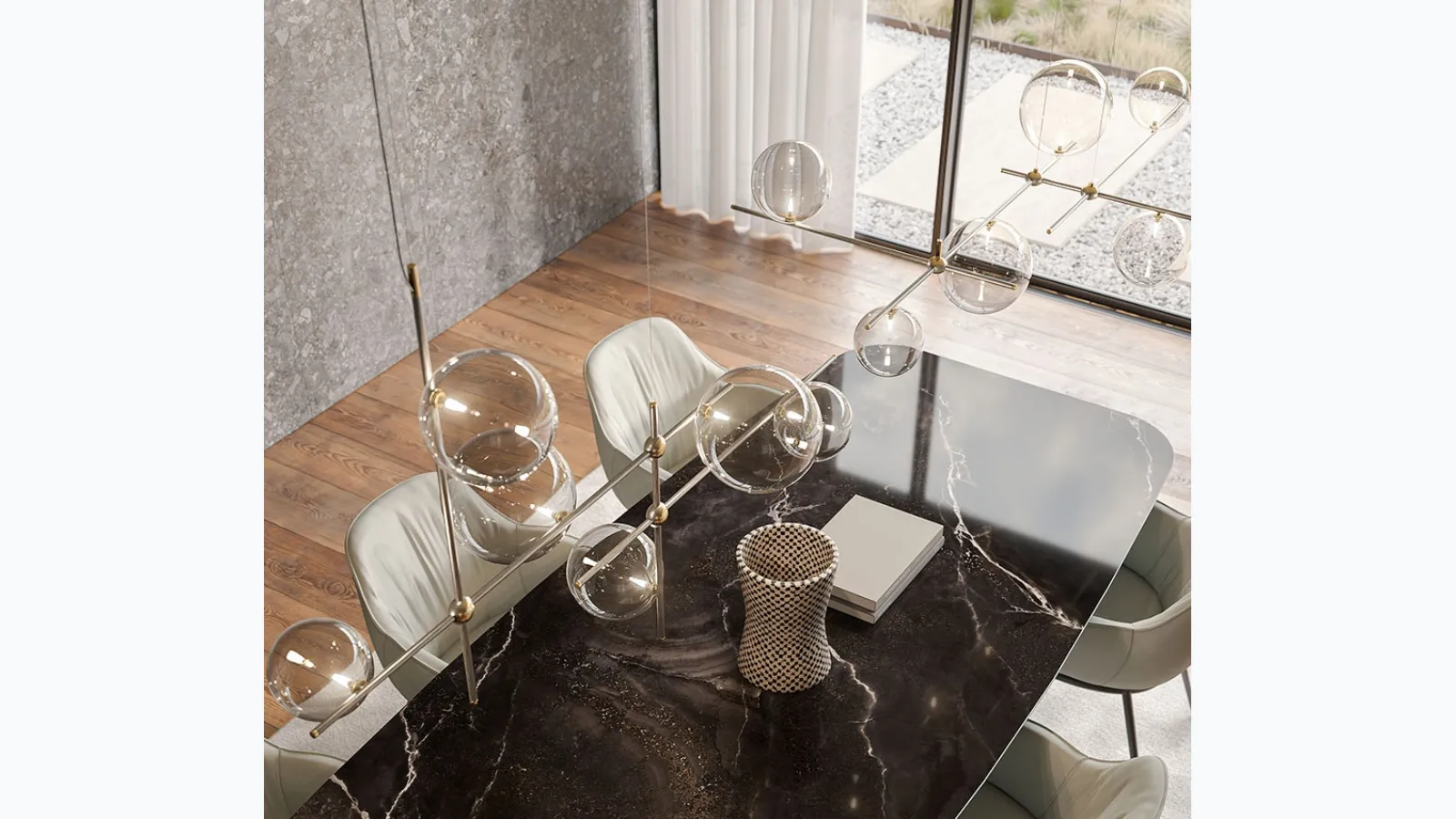 Crystal and metal Bloom pendant lamp by Cattelan Italia.