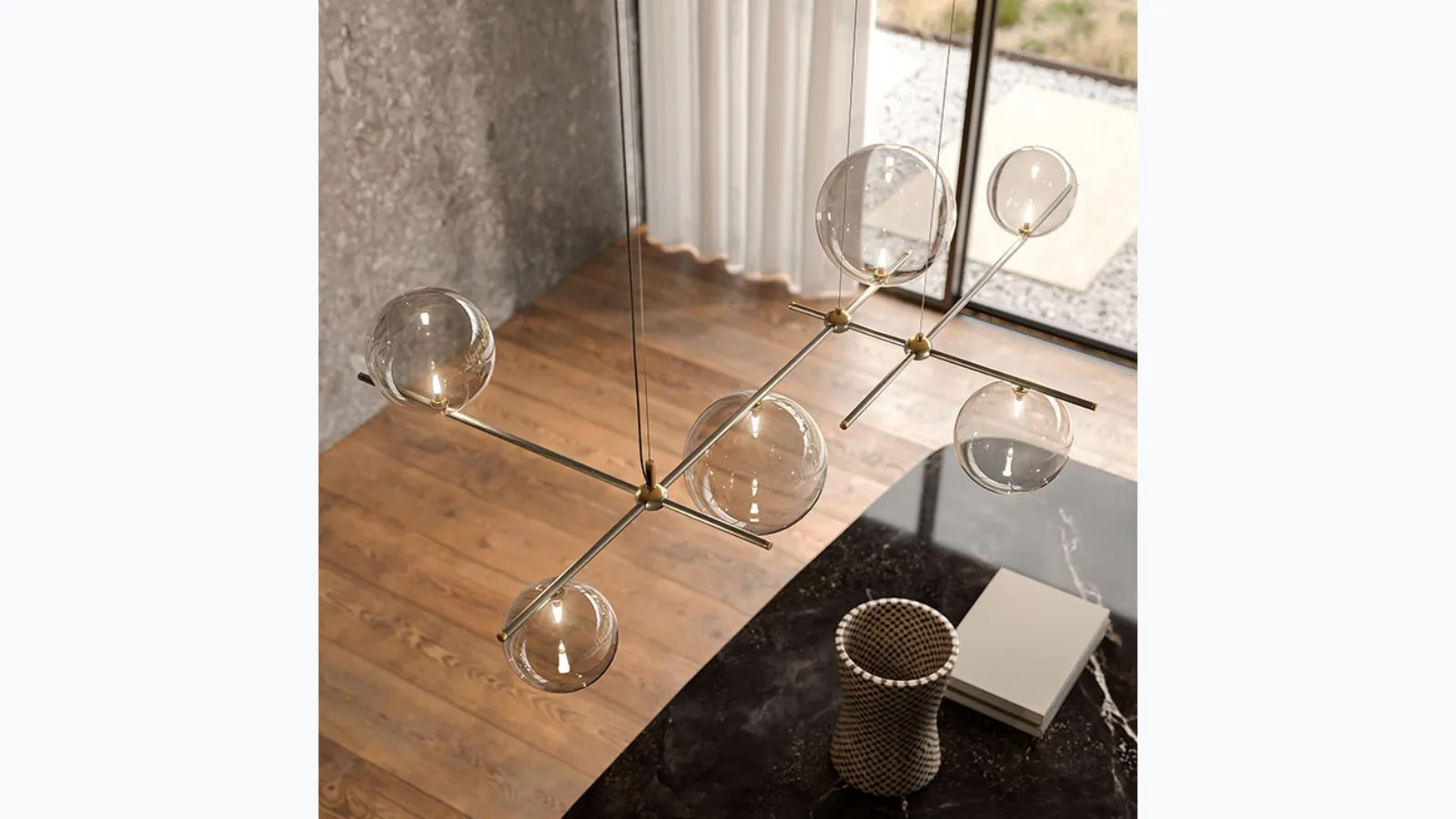 Crystal and metal Bloom suspension lamp by Cattelan Italia