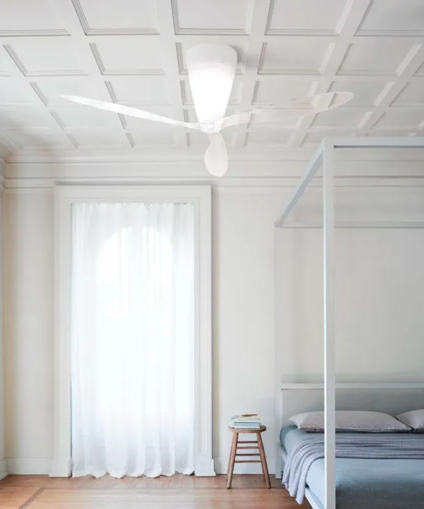 Blow ceiling fan lamp by Luceplan.