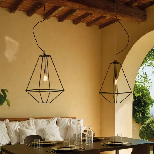 Hanging steel lamp Con-Tradition by Opinion Ciatti.