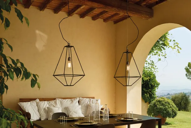 Hanging steel lamp Con-Tradition by Opinion Ciatti.