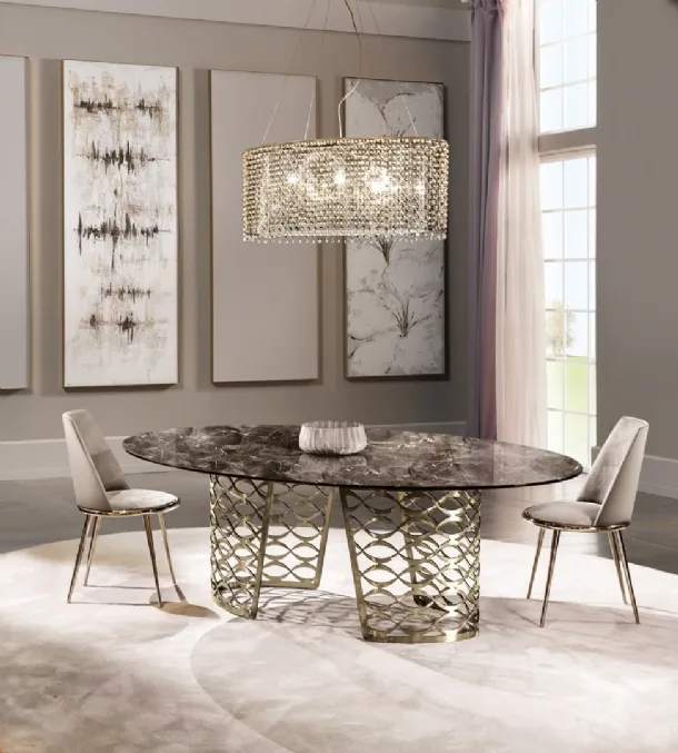Suspension lamp made with diamond-cut glass pendants in two colors by Cantori Gioia.