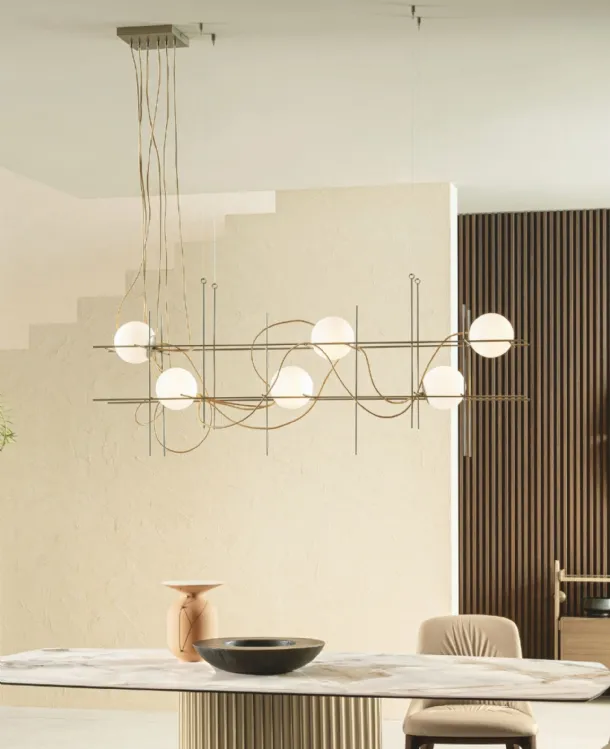 Iron S pendant lamp by Riflessi.