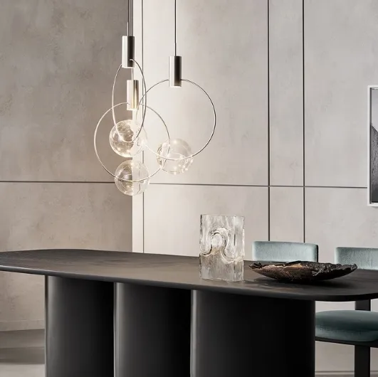 Keshi metal and glass suspension lamp by Bonaldo.