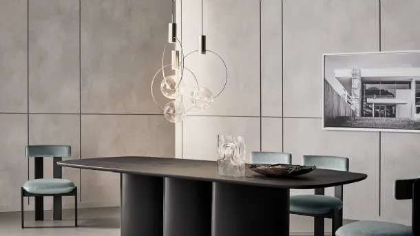 Keshi metal and glass suspension lamp by Bonaldo.