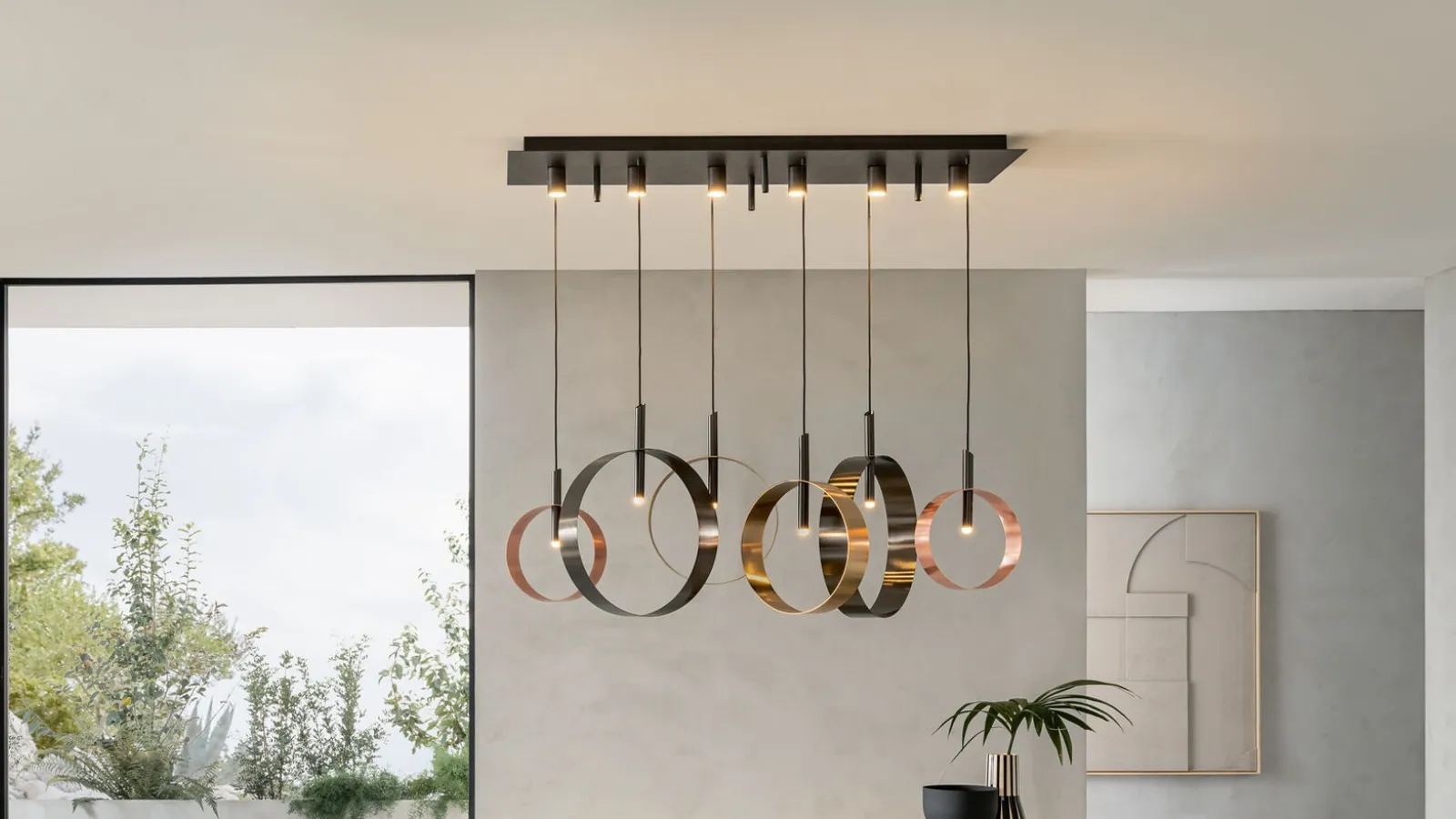 Suspension LED Loop S lamp by Riflessi.