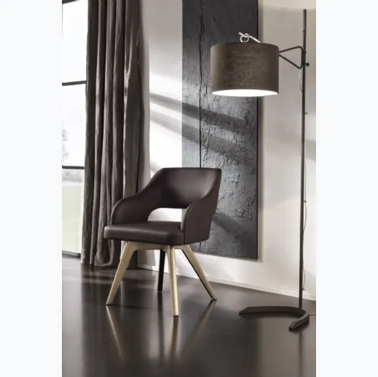 Lamp with iron structure and fabric lampshade Lia Floor Lamp by Cantori.