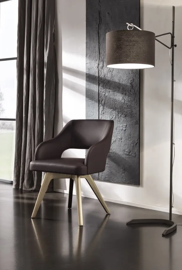 Lamp with iron structure and fabric lampshade Lia Floor Lamp by Cantori.