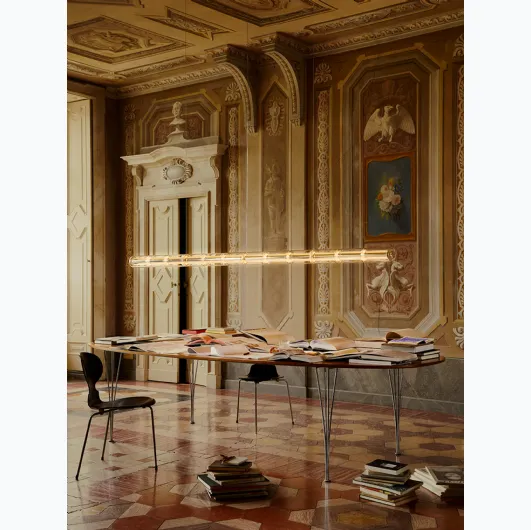 Suspension lamp Light Cylindrical in blown glass by Flos