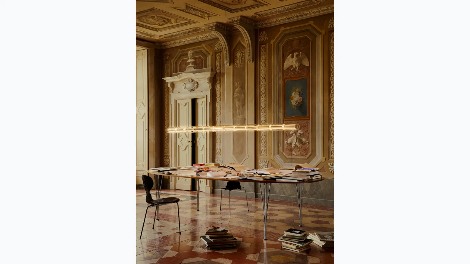 Suspension lamp Light Cylindrical in blown glass by Flos