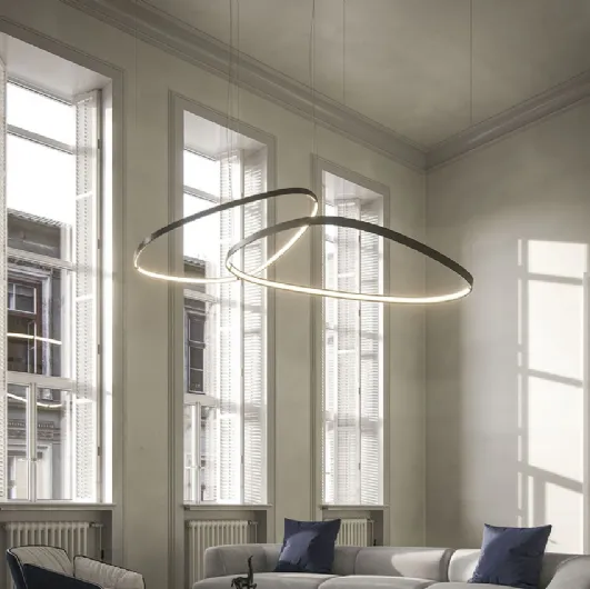 Magellano Magnum pendant lamp in titanium painted steel by Cattelan Italia.
