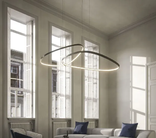 Magellano Magnum pendant lamp in titanium painted steel by Cattelan Italia.