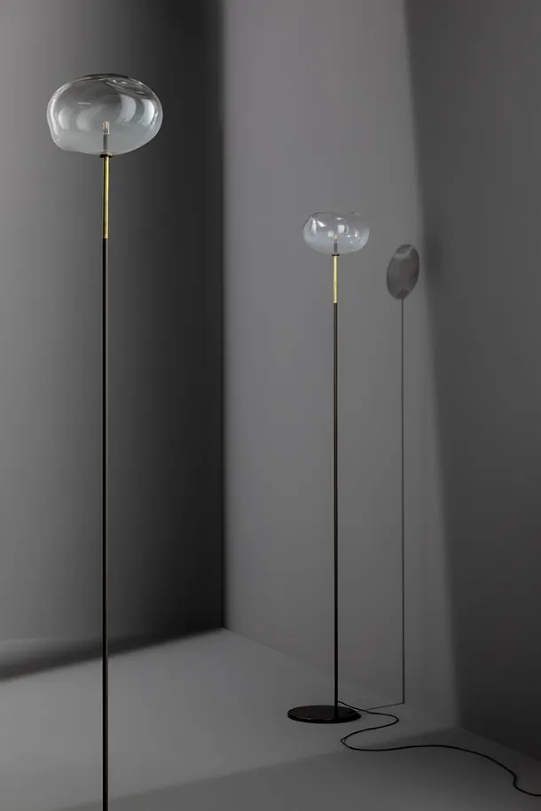 Pepita floor lamp in glass and metal by Bonaldo