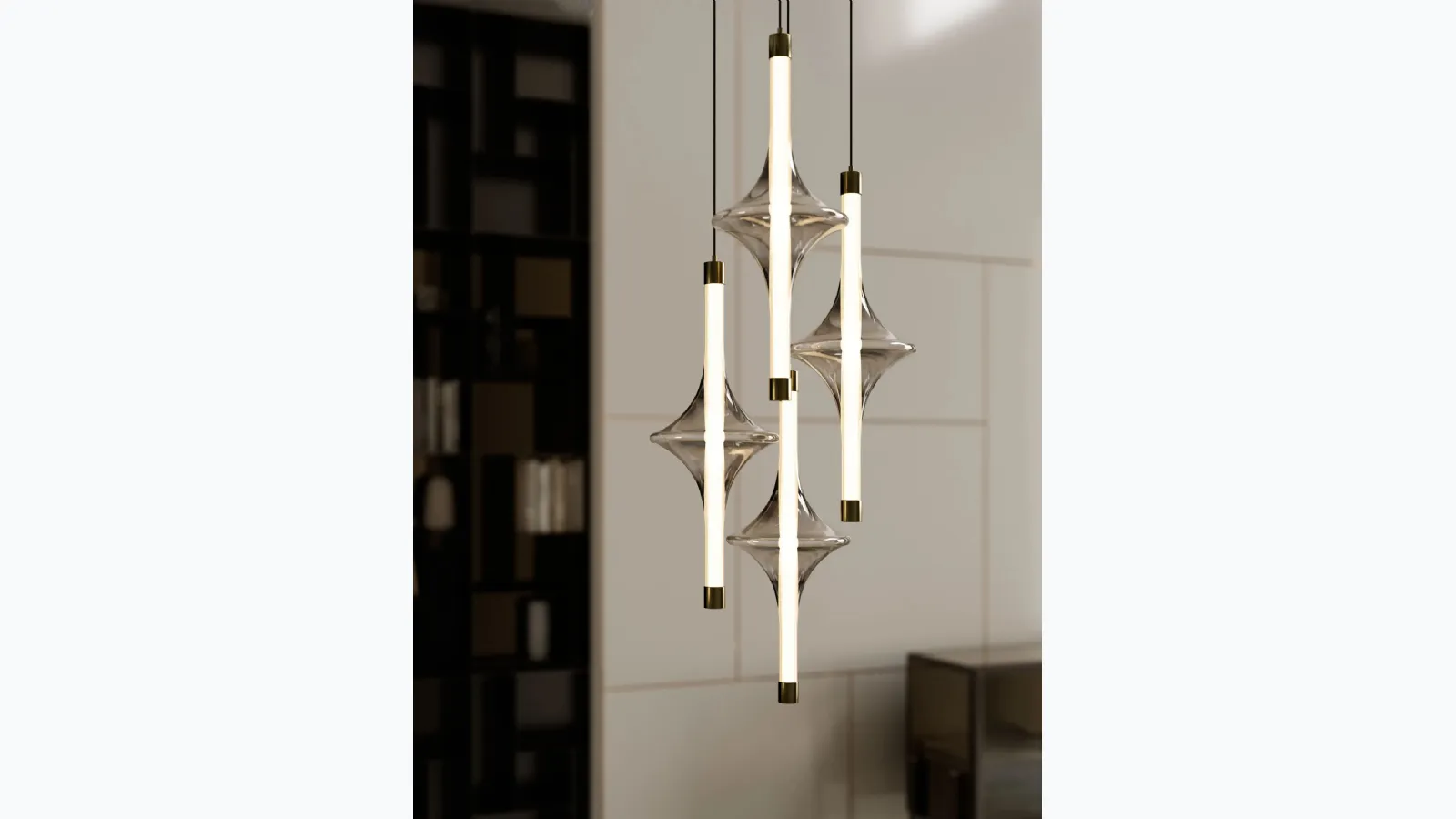 Rain suspension lamp by Bontempi.
