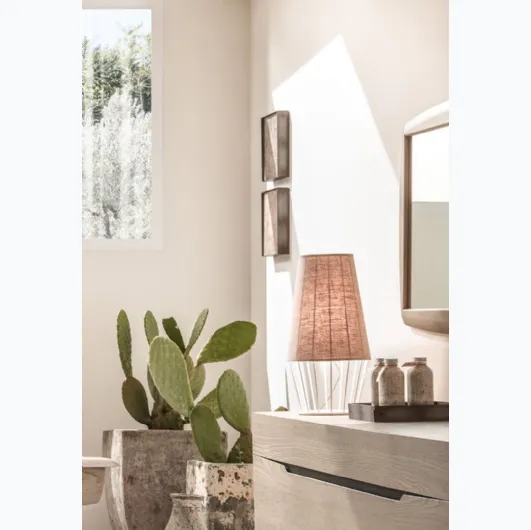 Table lamp in metal and linen fabric Sofia by Cantori.