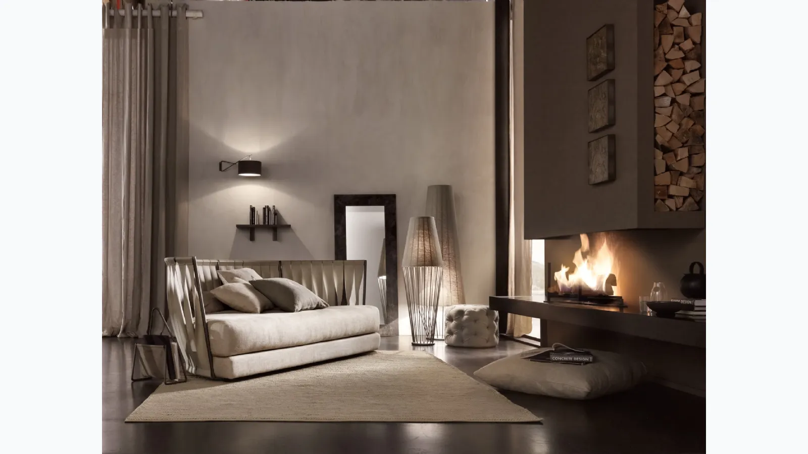 Sofia Low Floor Lamp Long Lampshade by Cantori