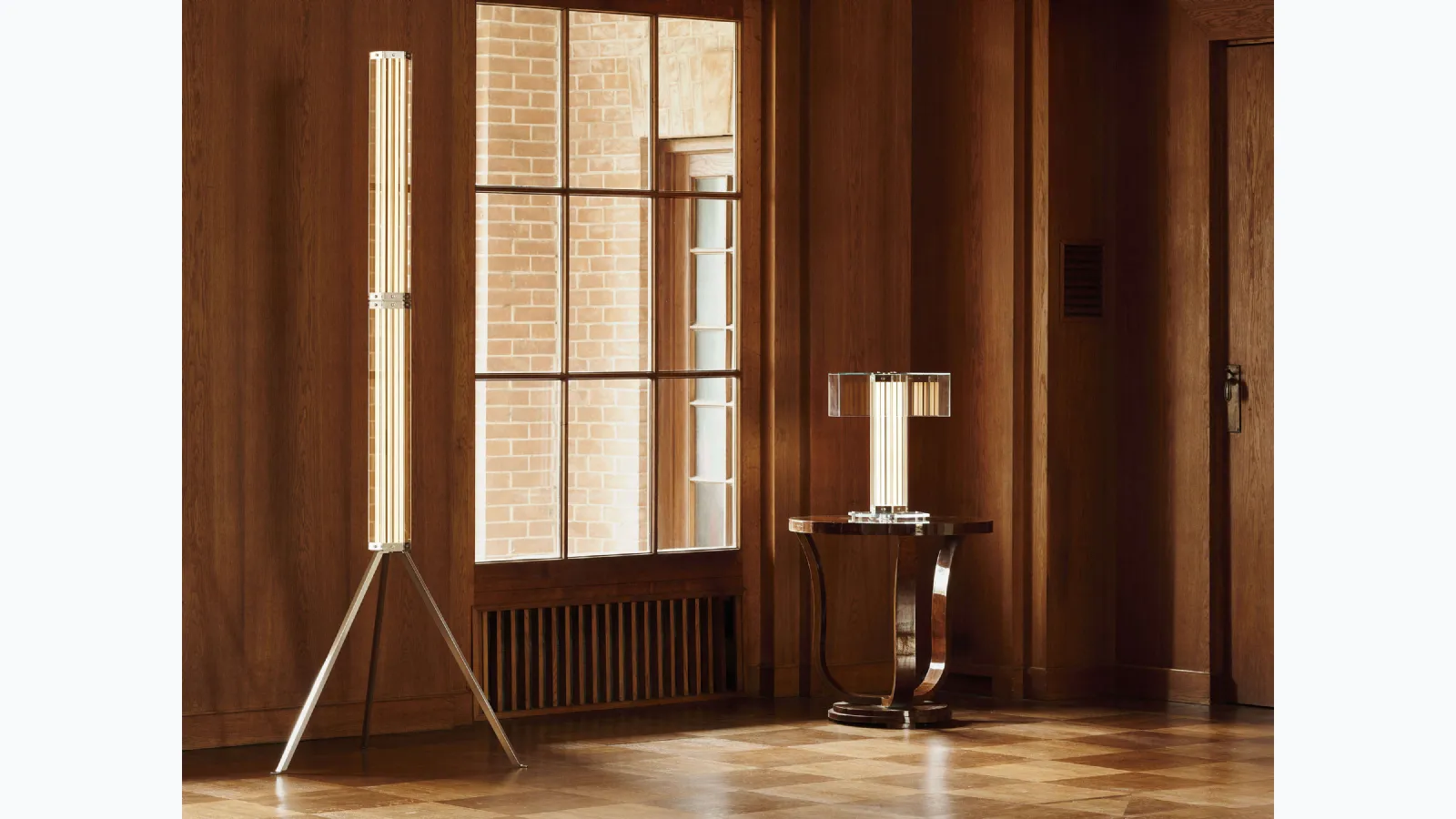 SuperWire F glass and aluminum floor lamp by Flos.