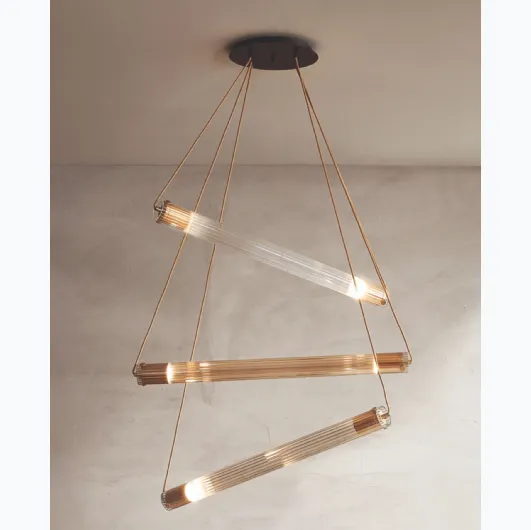 Tube S pyrex glass pendant lamp by Reflexes