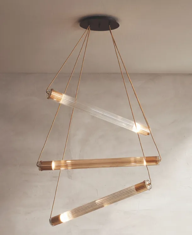 Tube S pyrex glass pendant lamp by Reflexes