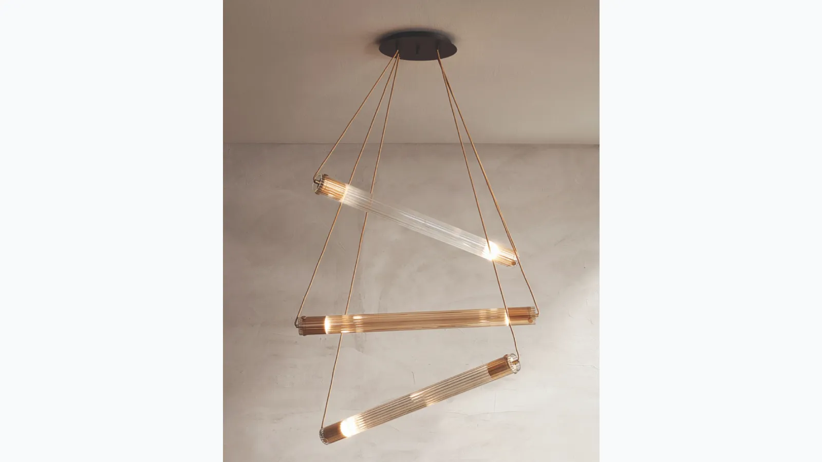 Tube S pyrex glass pendant lamp by Reflexes