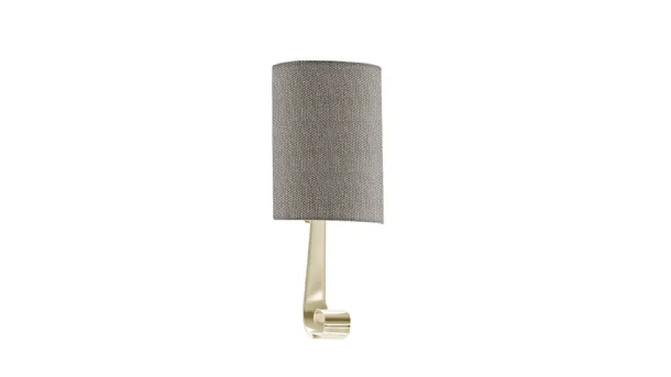 Modern wall lamp Yole in bronze finish iron and linen lampshade by Cantori.