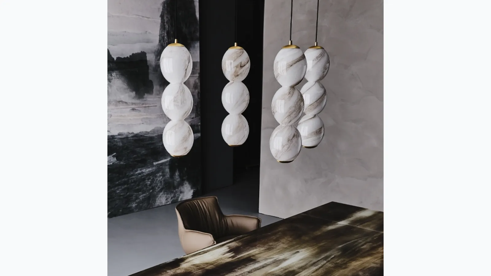 Zanziball glass suspension lamp by Cattelan Italia