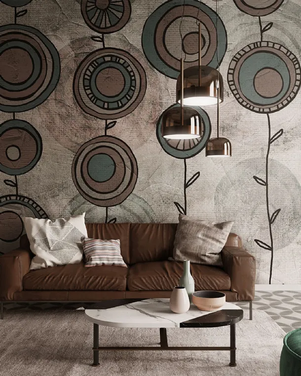 Floral wallpaper Bon Bon by Inkiostro Bianco.