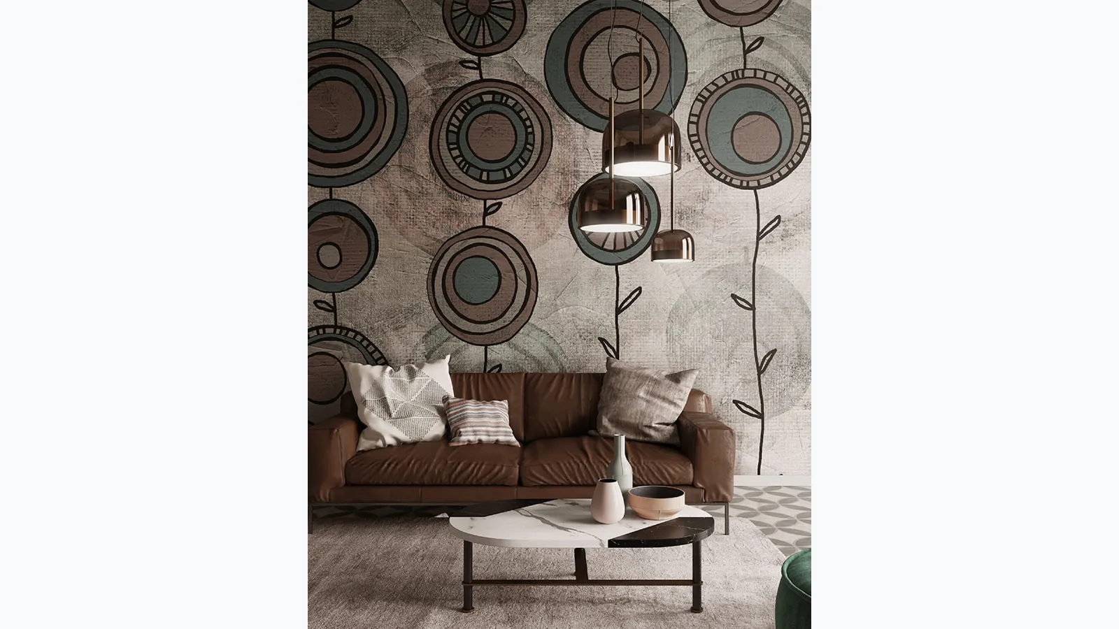 Floral wallpaper Bon Bon by Inkiostro Bianco.