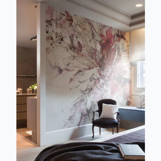 Boudoir II wallpaper featuring artistic floral illustration by Inkiostro Bianco.