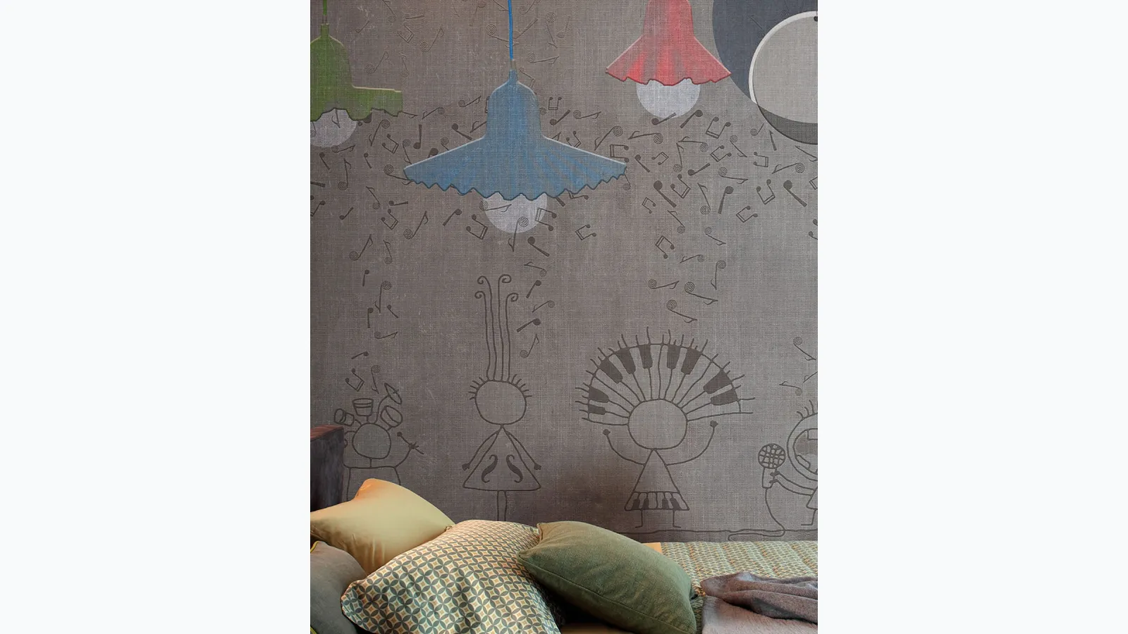 Fabric wallpaper for children Egg of Columbus by Inkiostro Bianco.