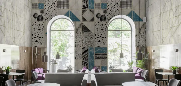 Geometric wallpaper Fasek by Inkiostro Bianco.