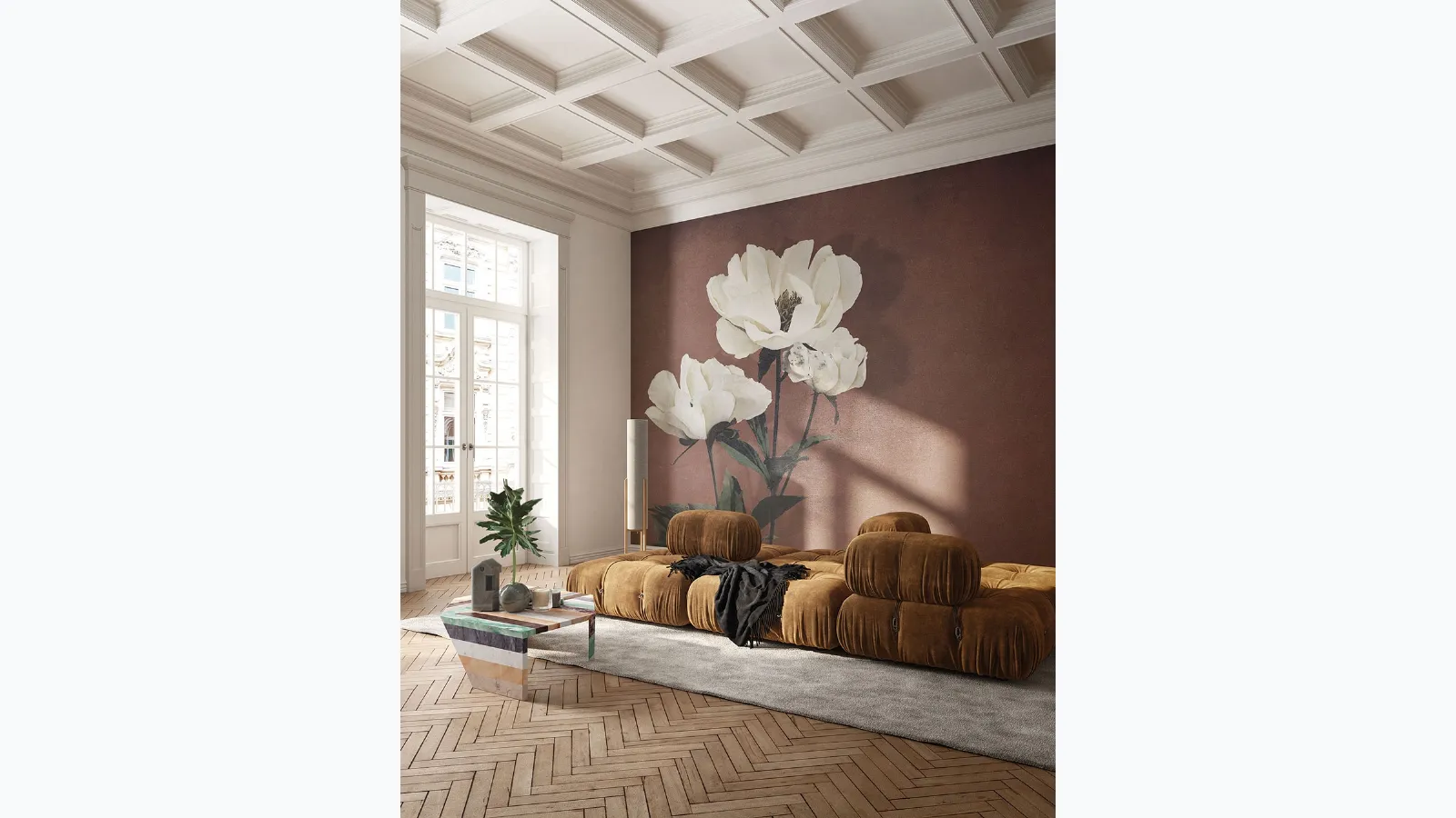 Herbaceous Paeony Wallpaper by White Ink