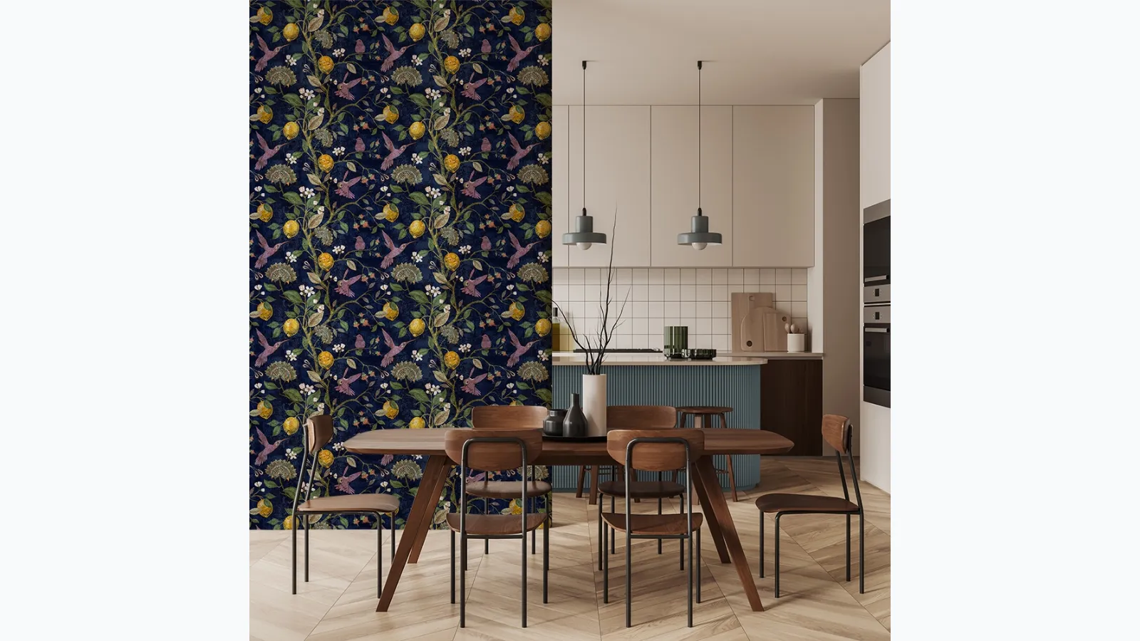 Lemons and birds wallpaper by Adriani and Rossi