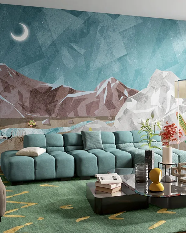 Wallpaper with a mountain landscape Lucky Luke by Inkiostro Bianco.