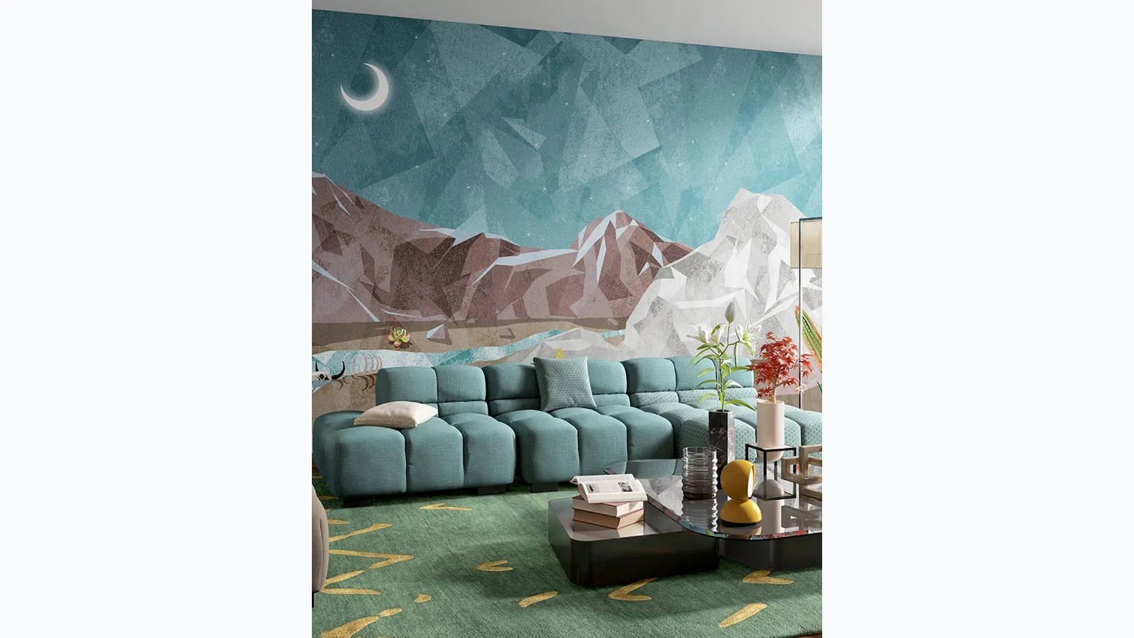 Wallpaper with a mountain landscape Lucky Luke by Inkiostro Bianco.