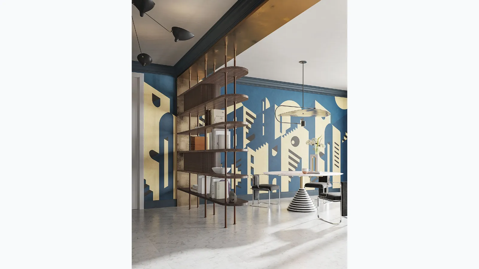 Geometric design wallpaper Metropolis by Inkiostro Bianco