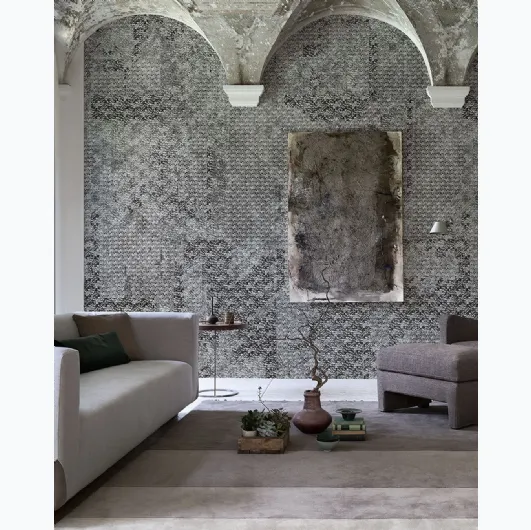 Industrial style wallpaper with textured Pop Color effect by Inkiostro Bianco.