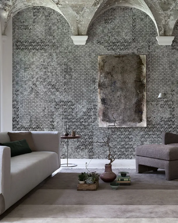 Industrial style wallpaper with textured Pop Color effect by Inkiostro Bianco.