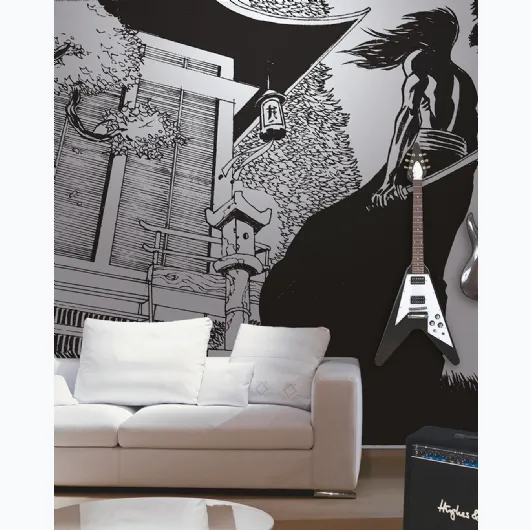 Wallpaper Revenge with oriental illustration by White Ink