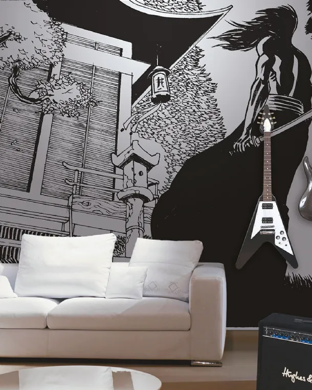 Wallpaper Revenge with oriental illustration by White Ink
