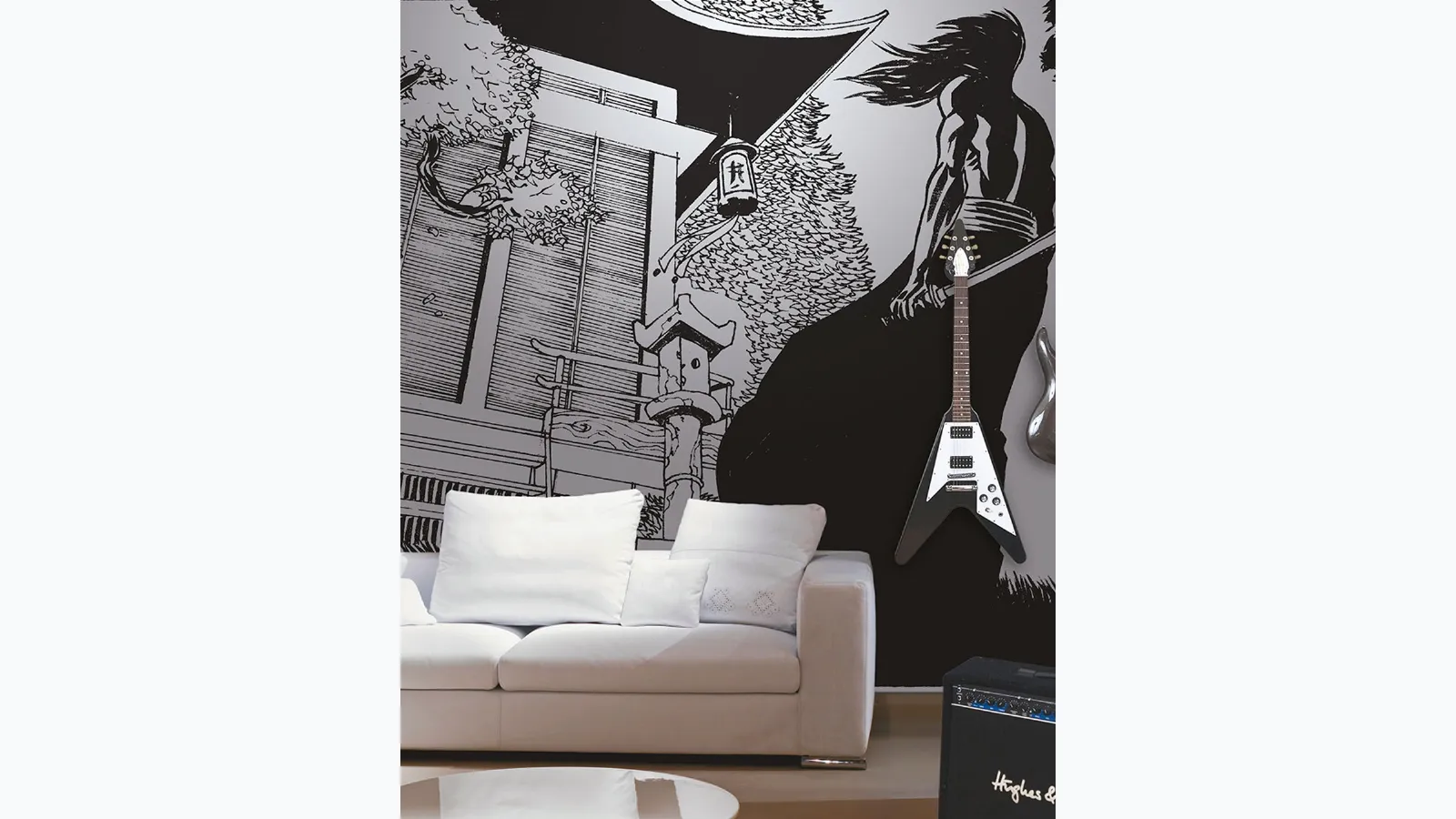 Wallpaper Revenge with oriental illustration by White Ink