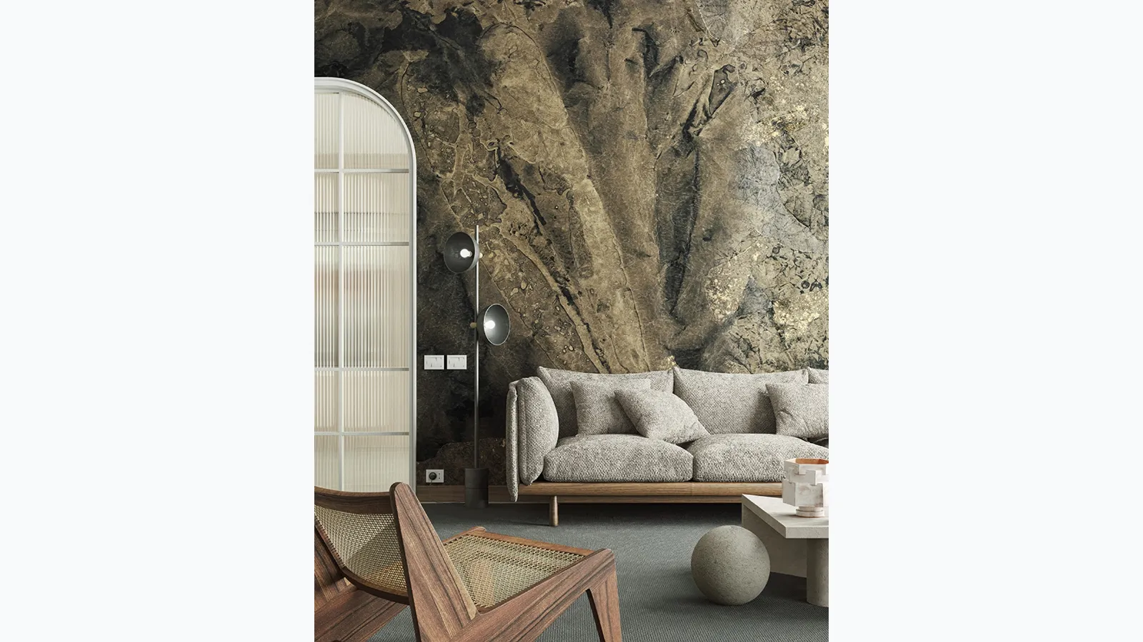 Wallpaper with artistic illustration Sahel by Inkiostro Bianco