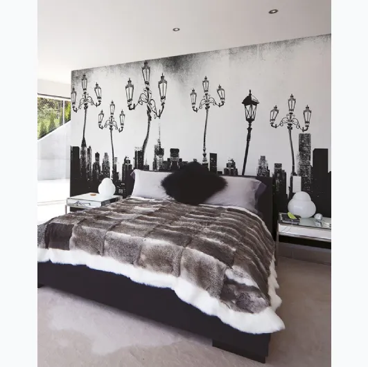Monochromatic urban style wallpaper 