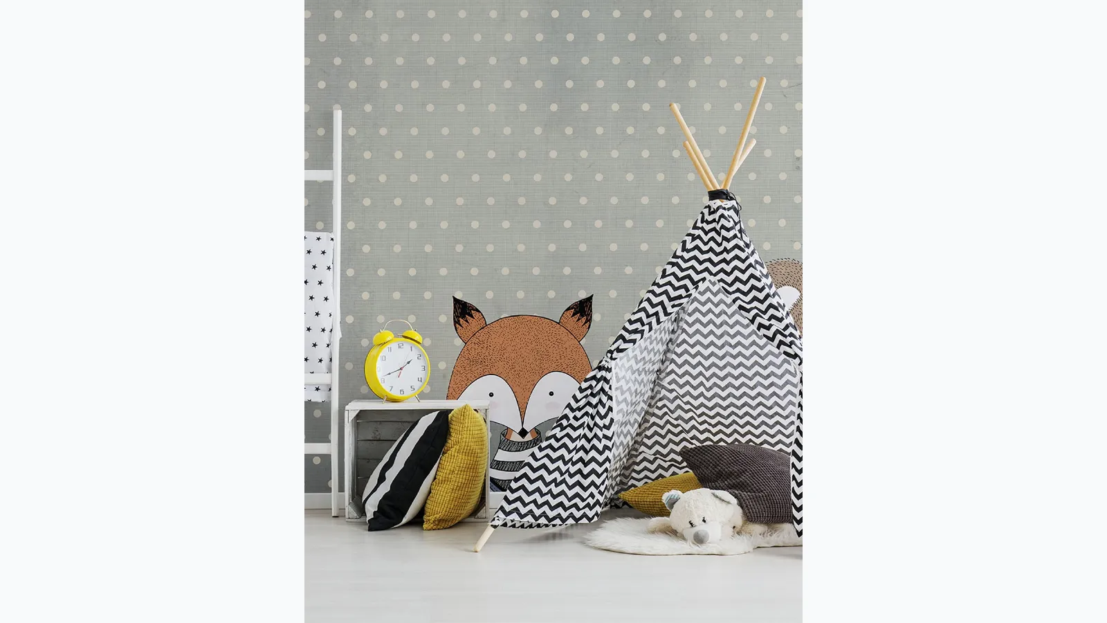 Wallpaper with Sweet Dreams children's illustration by Inkiostro Bianco.