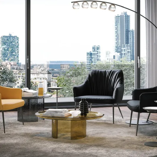 Agata Lounge leather armchair by Tonin Casa.